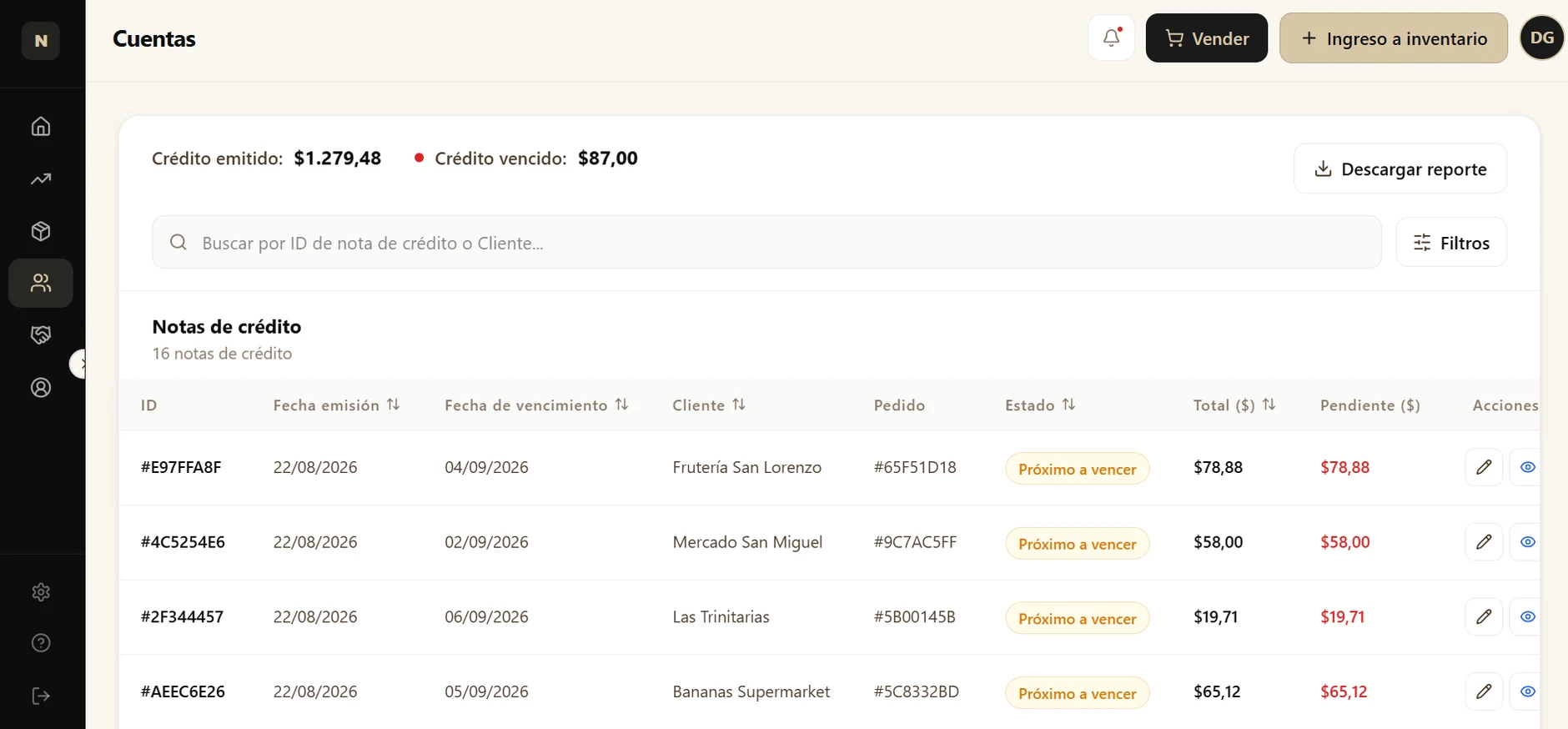 Módulo Cuentas de Nexo